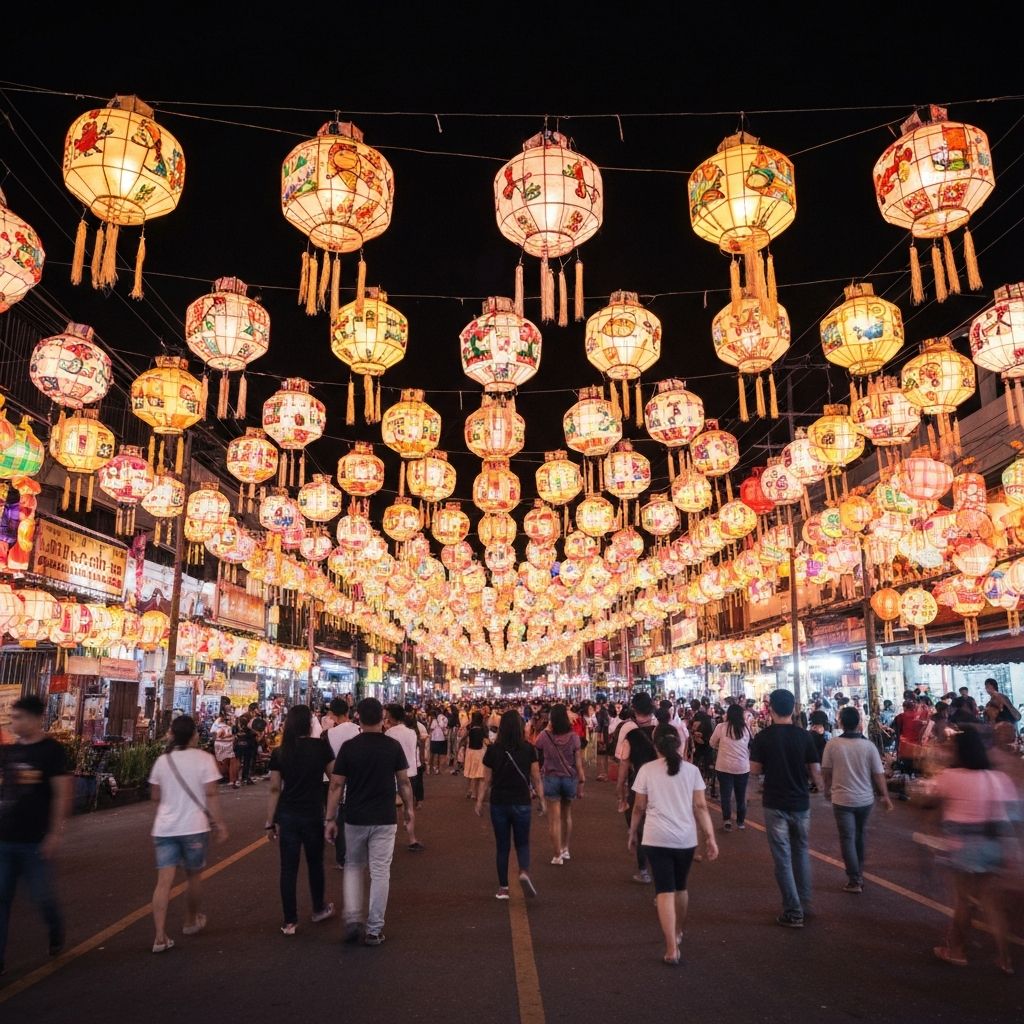 Giant Lantern Festival in San Fernando with colorful parols