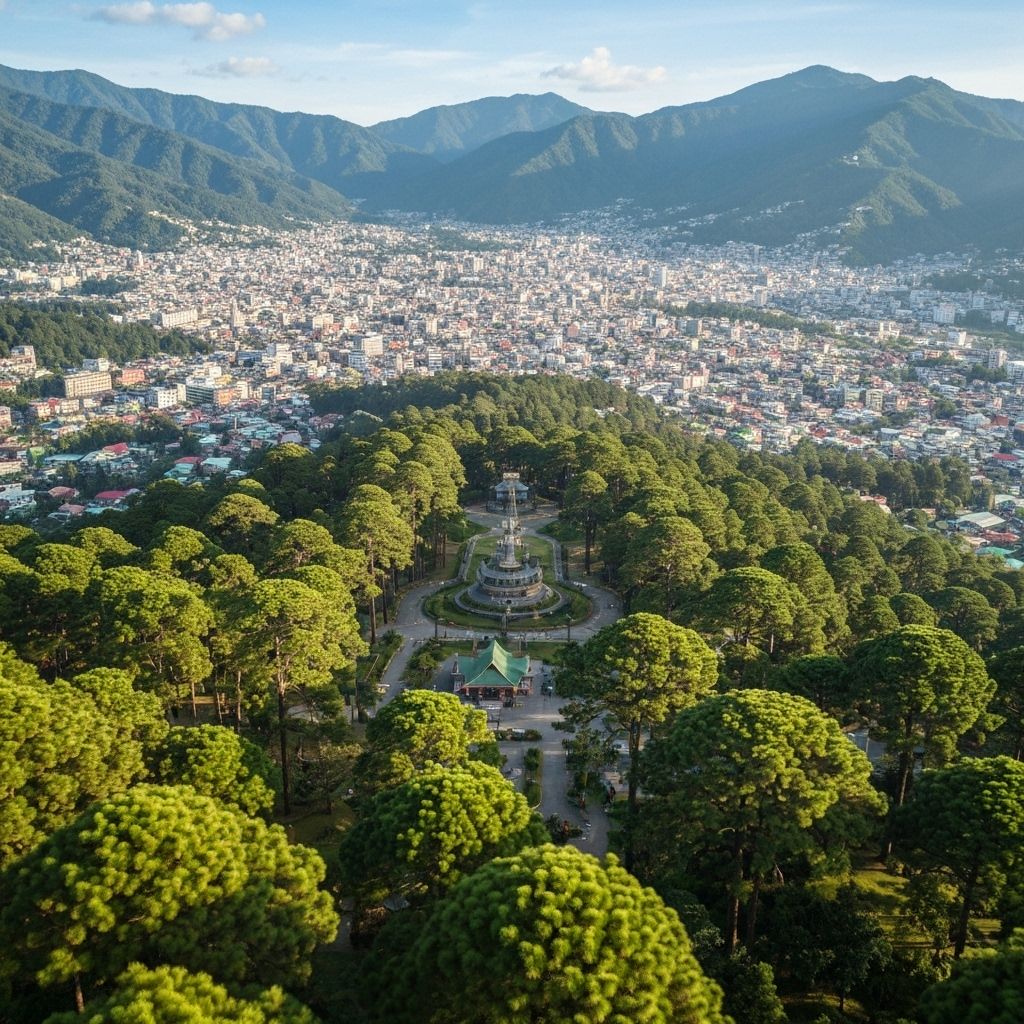 Baguio City pine trees and mountain views