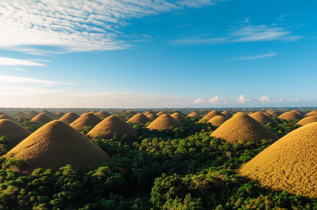 Bohol famous Chocolate Hills landscape