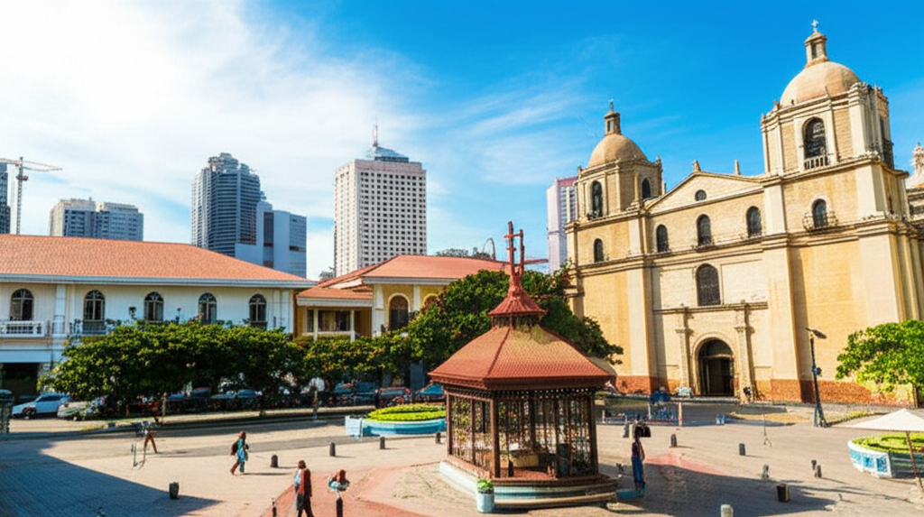 Cebu historic Magellan's Cross and colonial architecture
