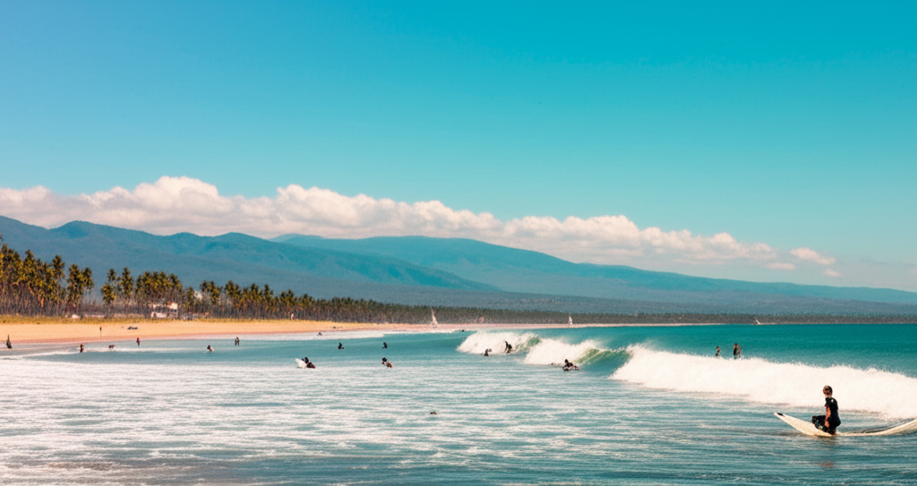 Zambales beach surf scene