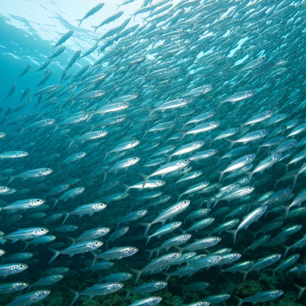 Moalboal sardine run - massive school of sardines underwater